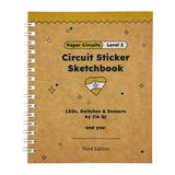 Circuit Sticker Sketchbook (2025 ed) - Paper Circuits LEVEL 2, LED Stickers & Launchpad Battery