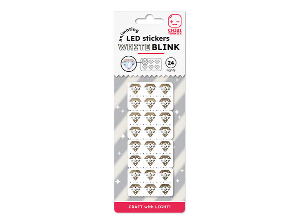 Animating White Blink LED Stickers 24 pack