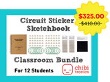 Circuit Sticker Sketchbook Kit Classroom Bundle 12 Students